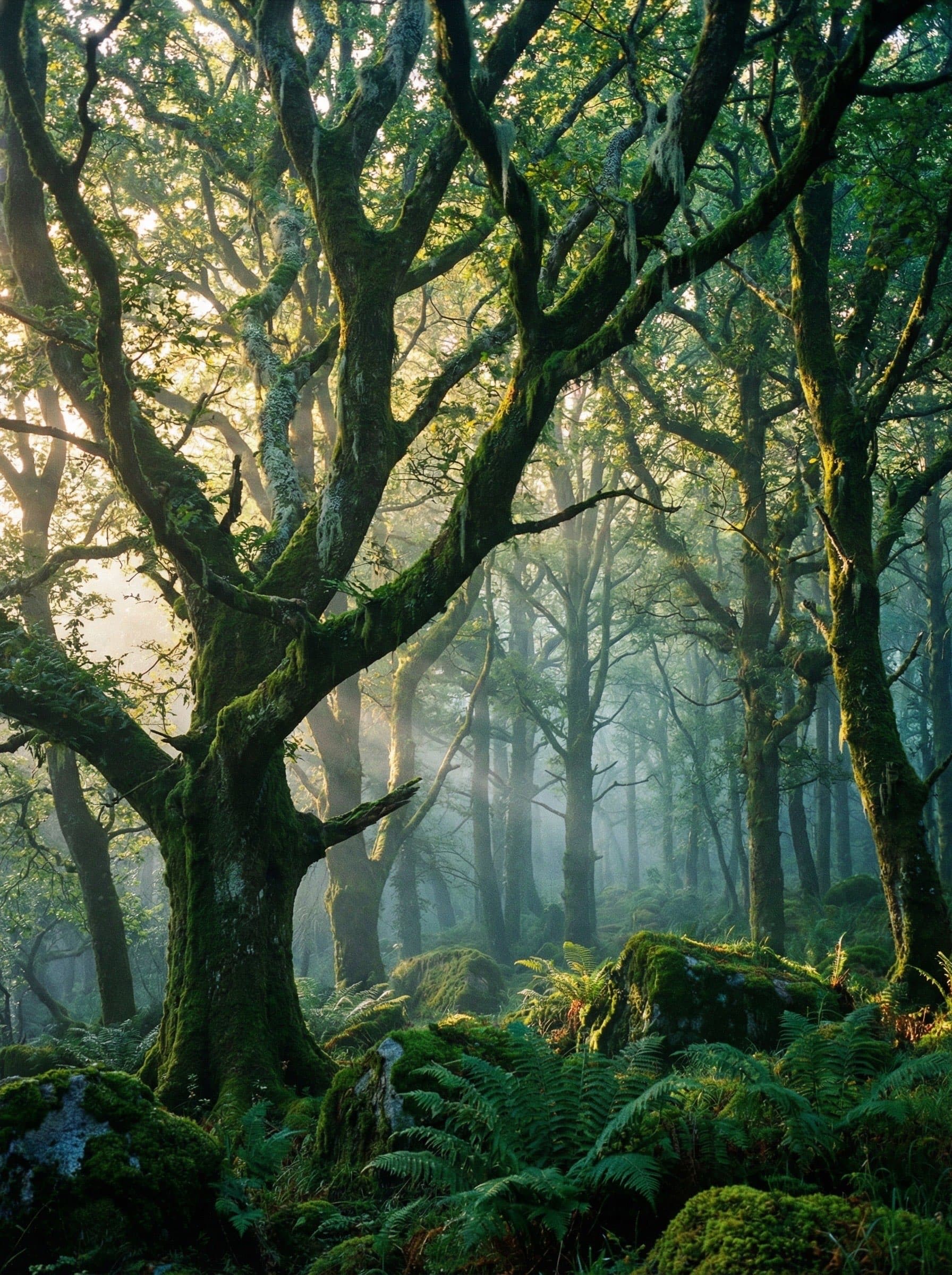 Ancient mossy forest in Ireland